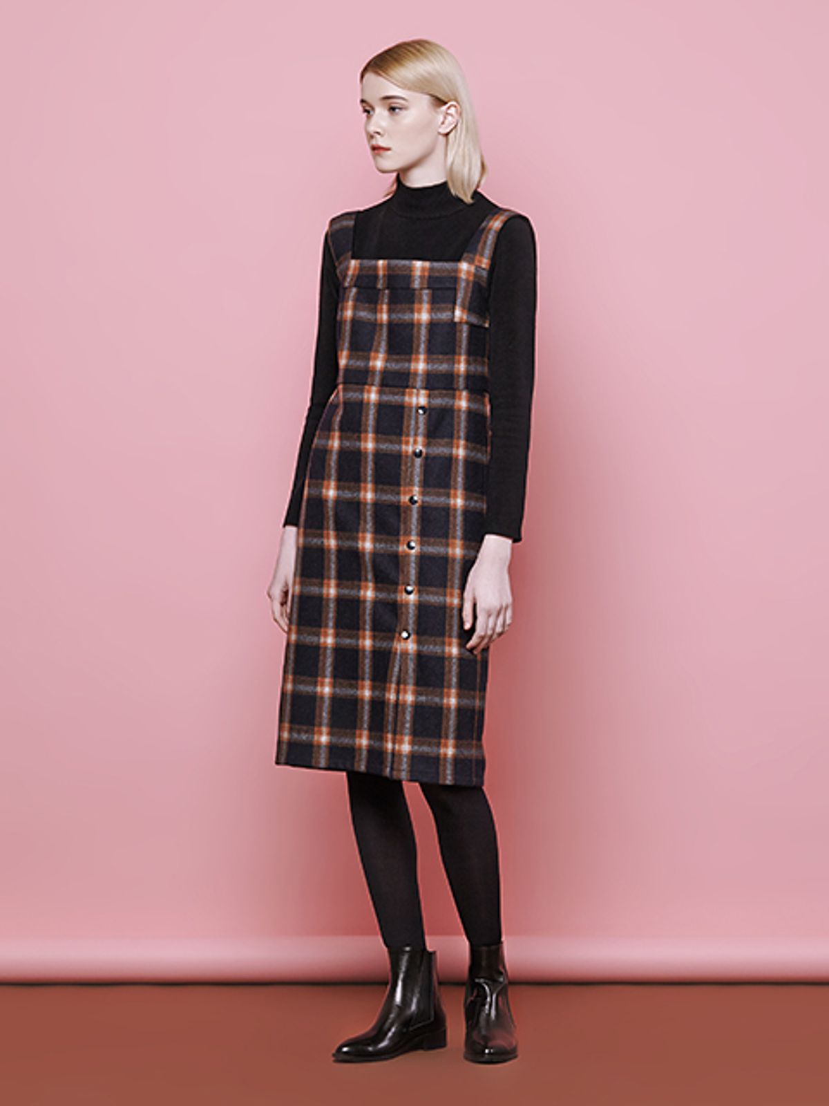 마가린핑거스(MARGARIN FINGERS) suspender check one piece