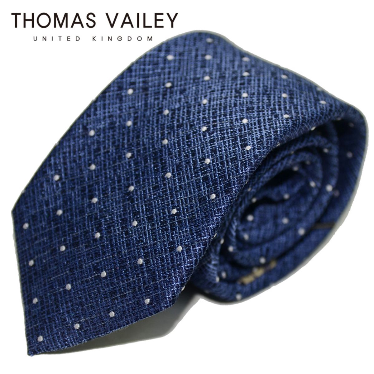토마스 베일리(THOMAS VAILEY) [THOMAS VAILEY] 토마스베일리 세미세븐폴더 실크넥타이 - 매쉬도트 네이비