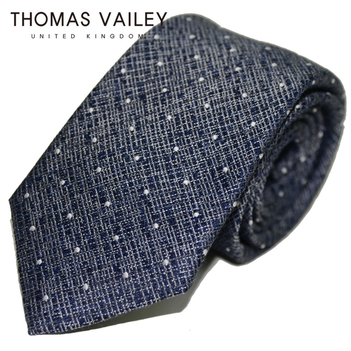 토마스 베일리(THOMAS VAILEY) [THOMAS VAILEY] 토마스베일리 세미세븐폴더 실크넥타이 - 매쉬도트 그레이