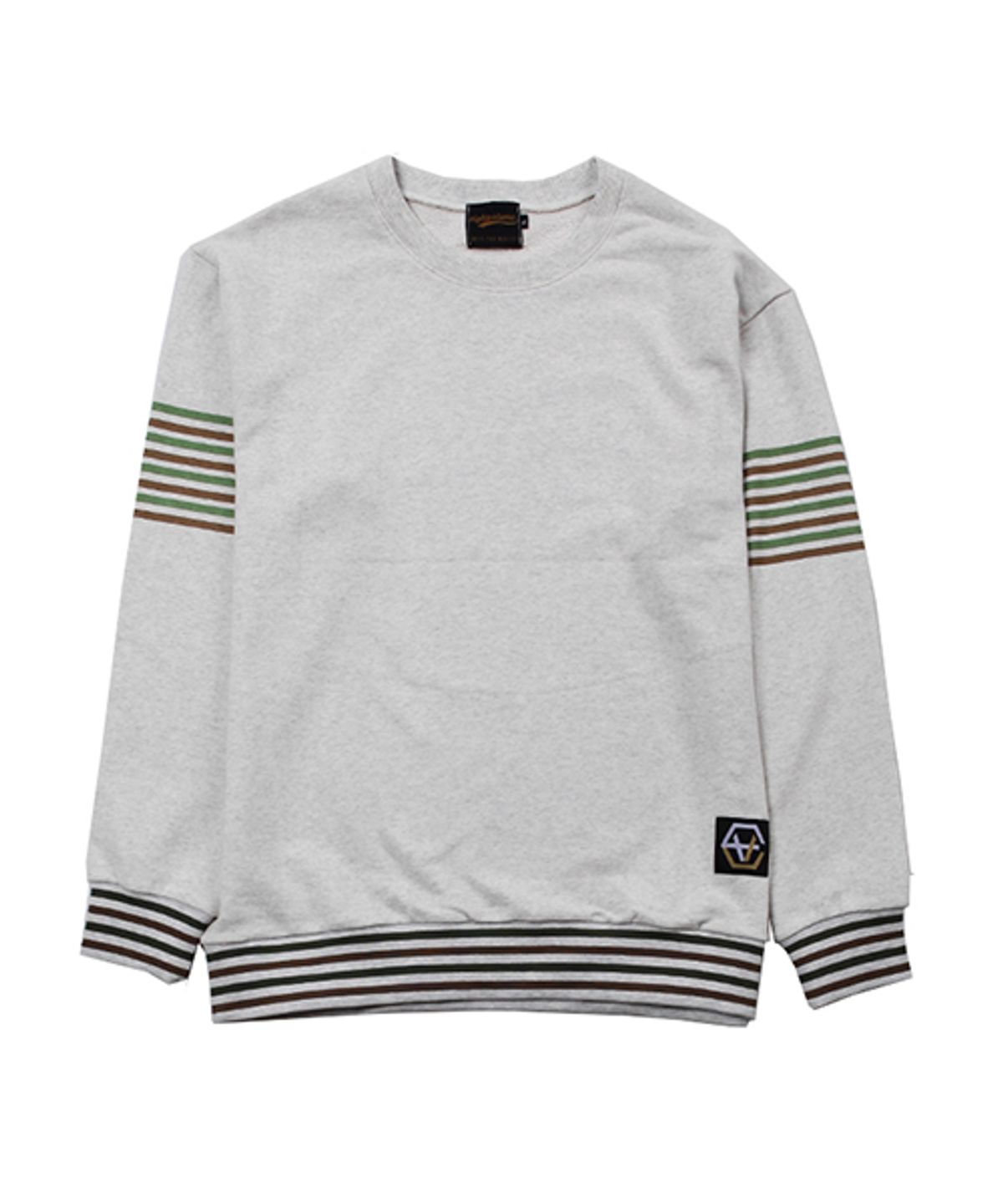 에잇볼륨(EIGHTVOLUME) EV Twotone Stripe Crewneck (Oatmeal)