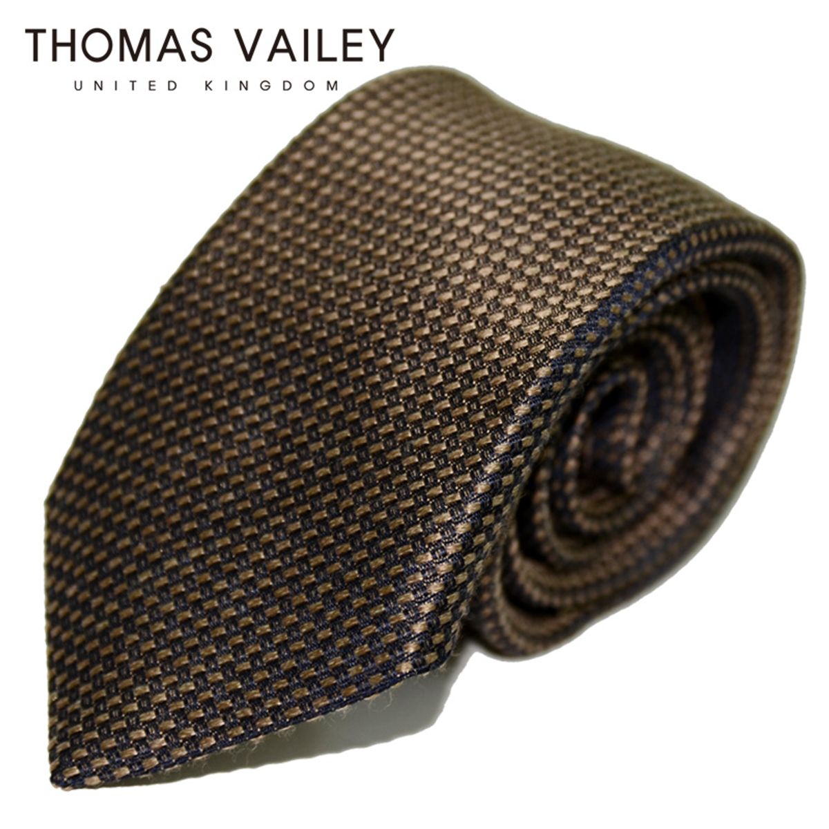 토마스 베일리(THOMAS VAILEY) [THOMAS VAILEY] 토마스베일리 세미세븐폴더 실크넥타이 - 위빙 브라운