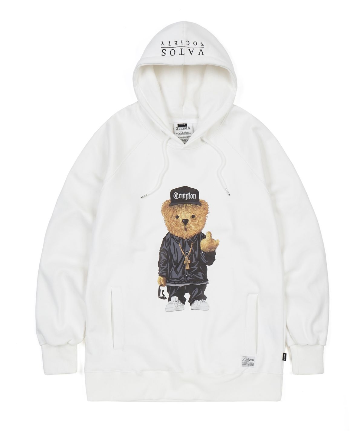 스티그마(STIGMA) COMPTON BEAR HOODIE WHITE