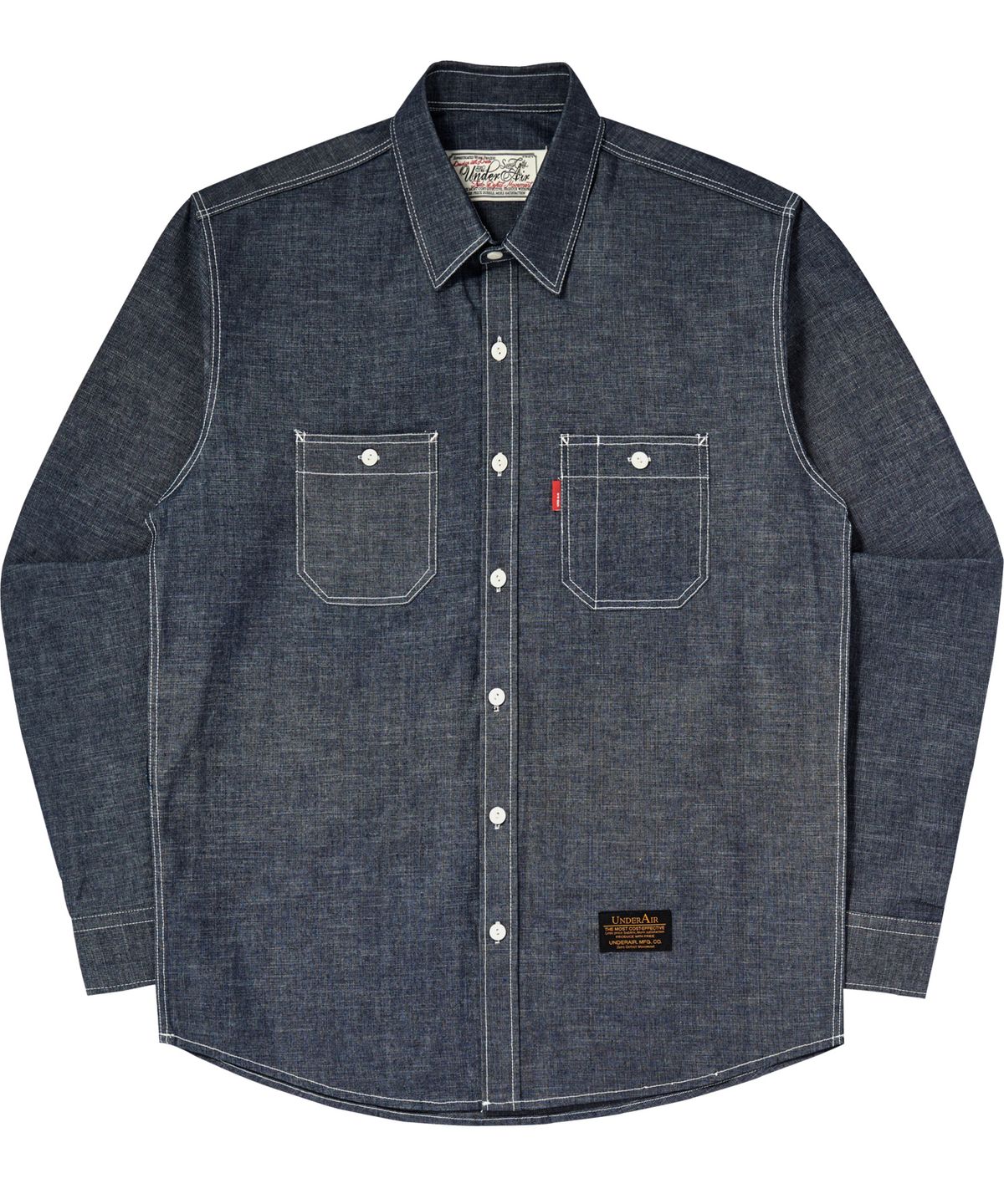 언더에어(UNDERAIR) CHAMBRAY SHIRTS - GRAY INDIGO