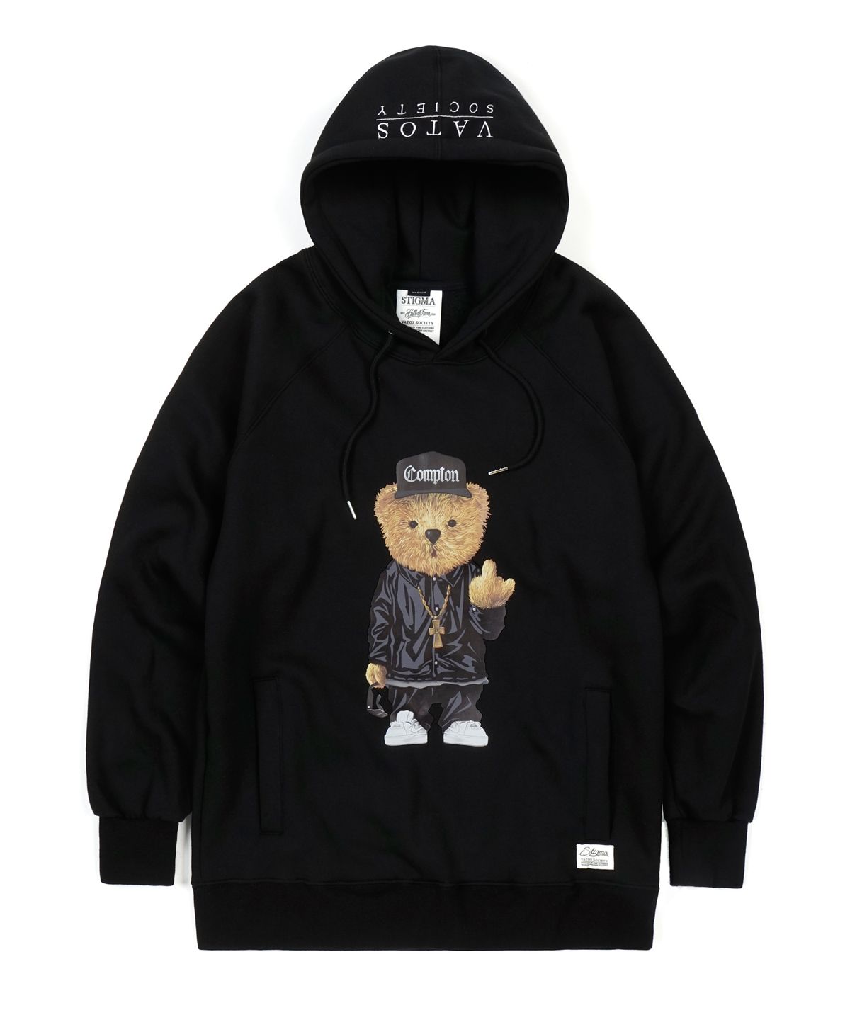 스티그마(STIGMA) COMPTON BEAR HOODIE BLACK