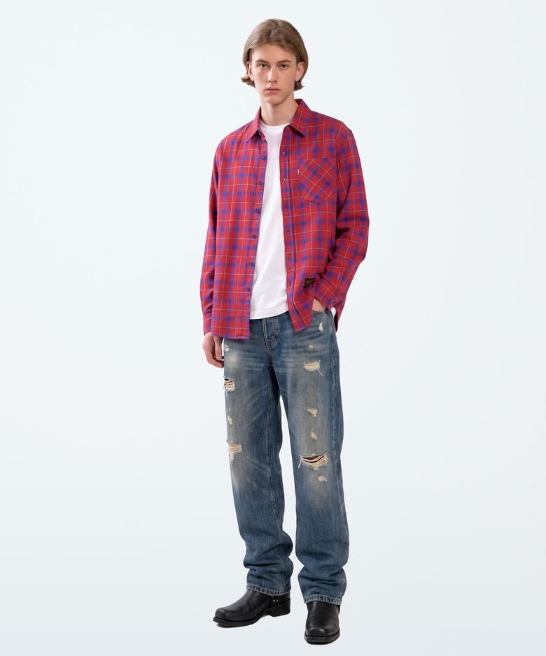 [Basic Fit] Mellisa check Shirts - Red