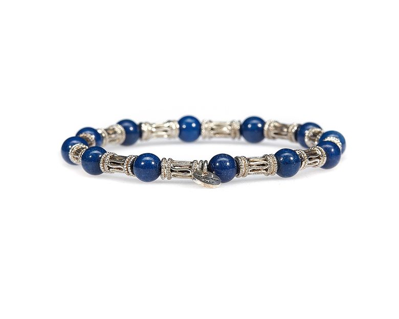 은팔찌 UFO - silver bamboo and navy stone