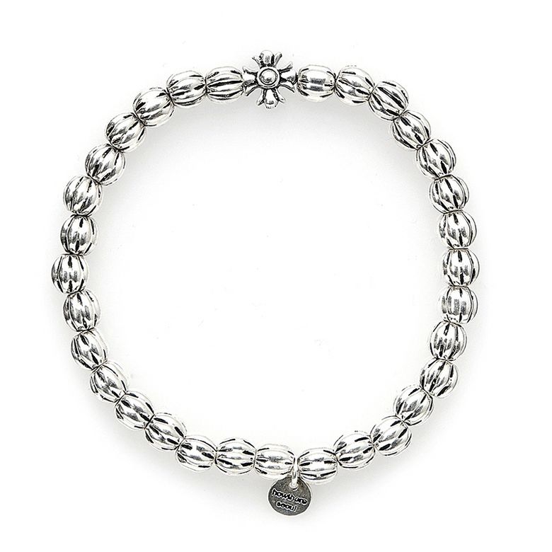 은볼팔찌 ring my bell - carved silver ball and cross pendant