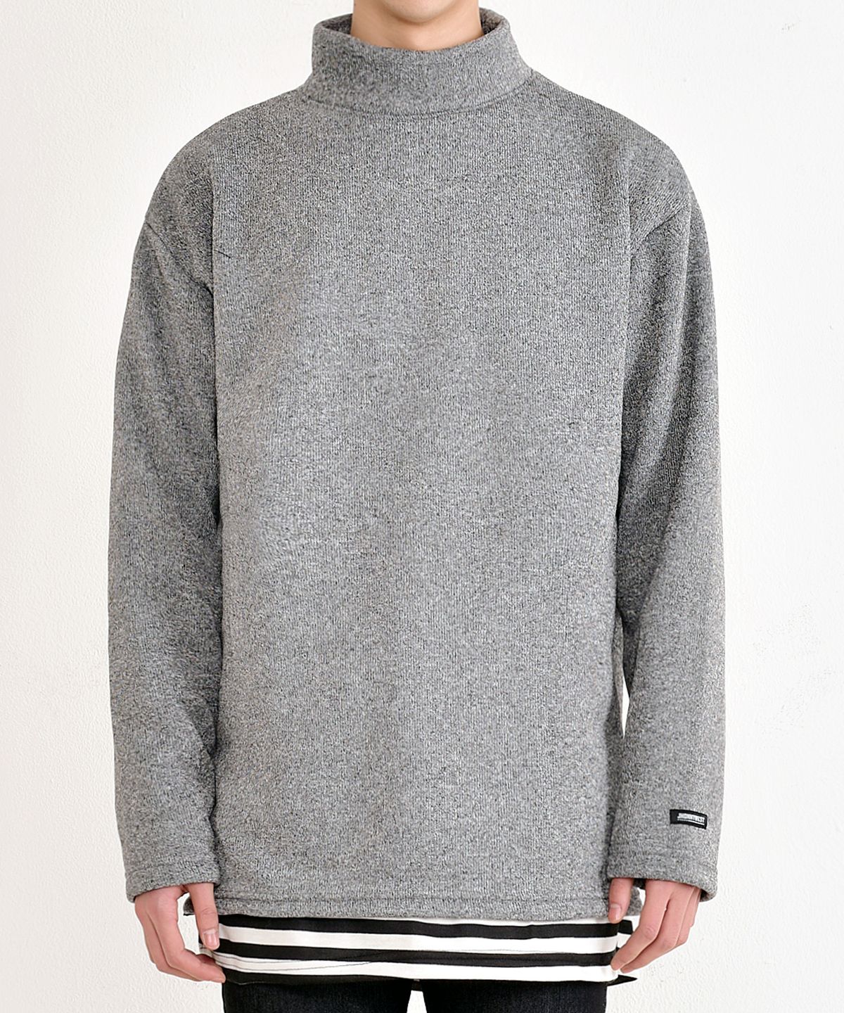 쟈니웨스트(JHONNY WEST) Side Zip Half Turtle Neck (Gray)