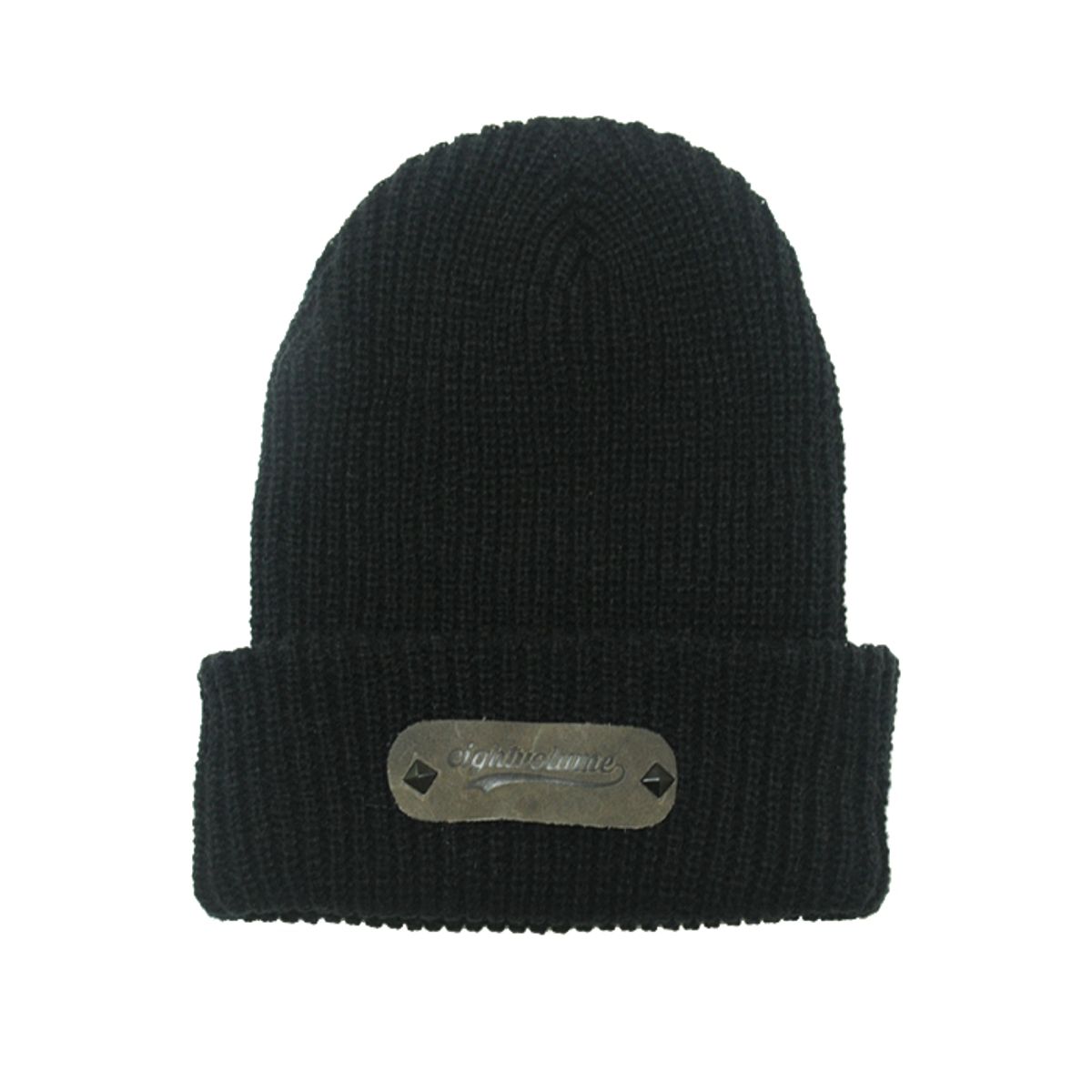 에잇볼륨(EIGHTVOLUME) EV Boca Leather Beanie (Black)
