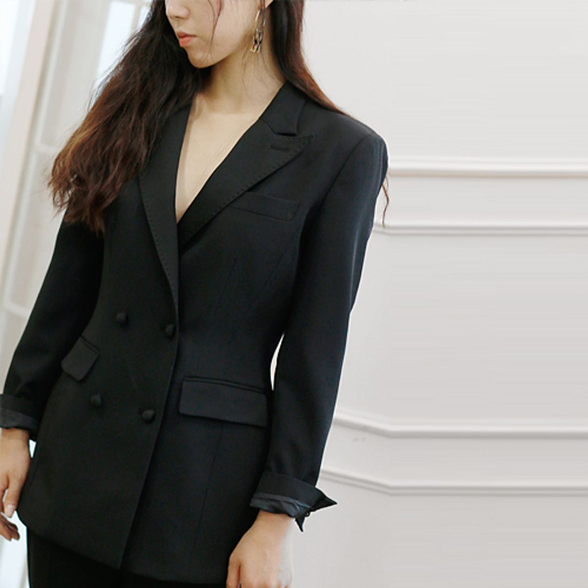 블락 스페이스(BLAK SPACE) SLIM-FIT STITCH DOUBLE JACKET