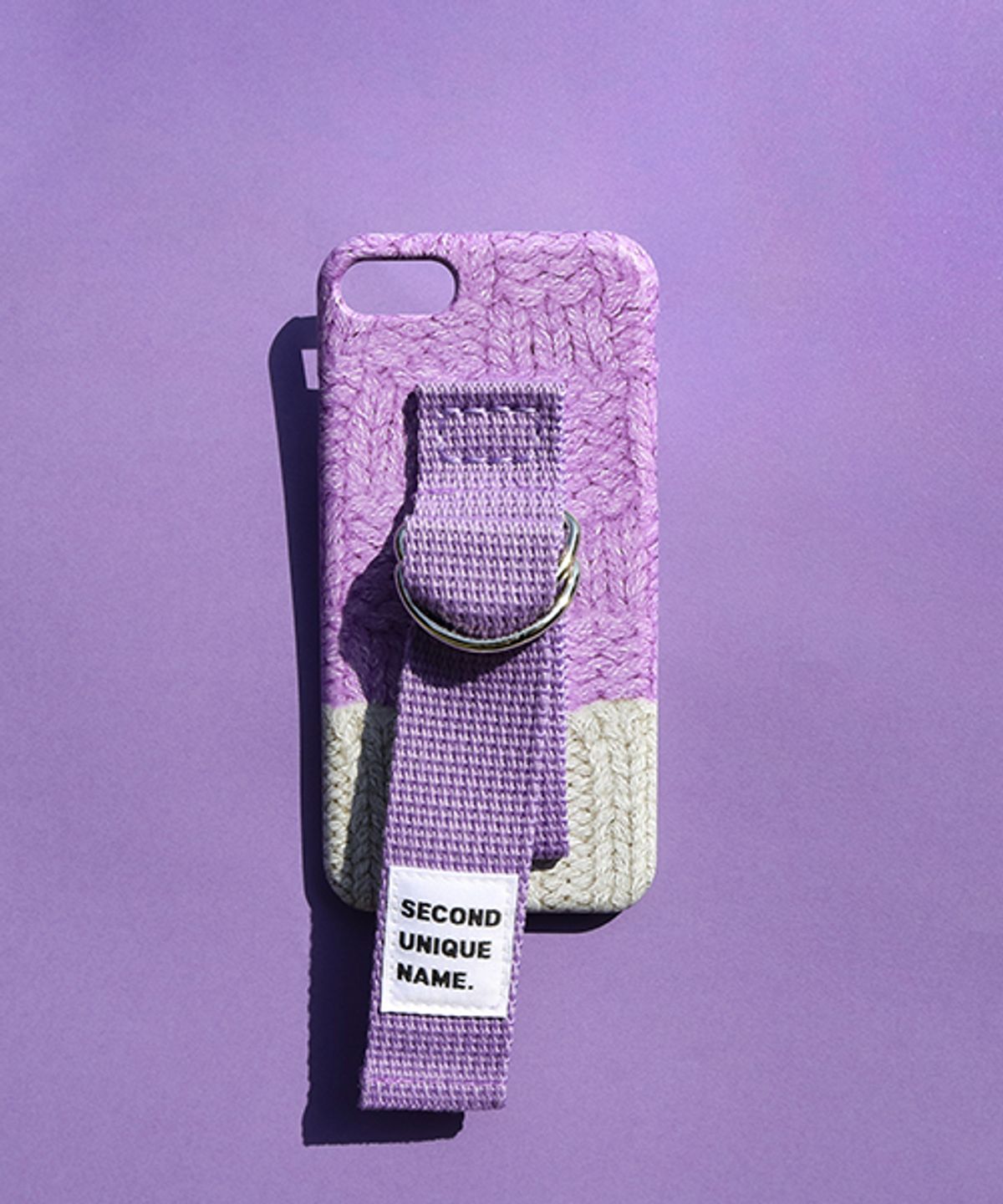 세컨드유니크네임(SECOND UNIQUE NAME) SUN CASE SWEATER LIGHT PURPLE LIGHT GREY