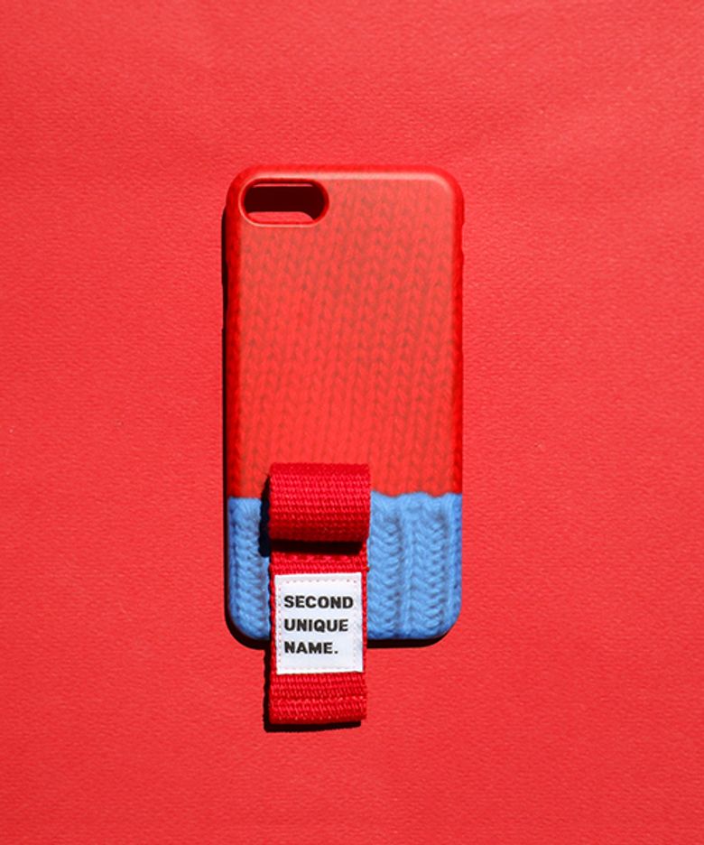 SUN CASE FINGER SWEATER RED BLUE