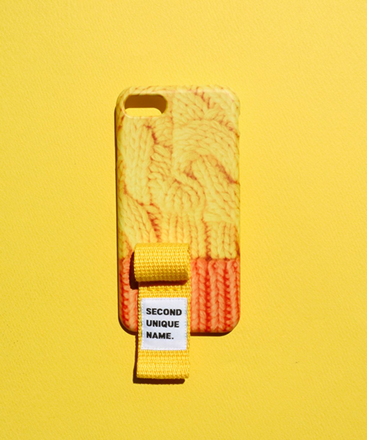 세컨드유니크네임(SECOND UNIQUE NAME) SUN CASE FINGER SWEATER YELLOW ORANGE