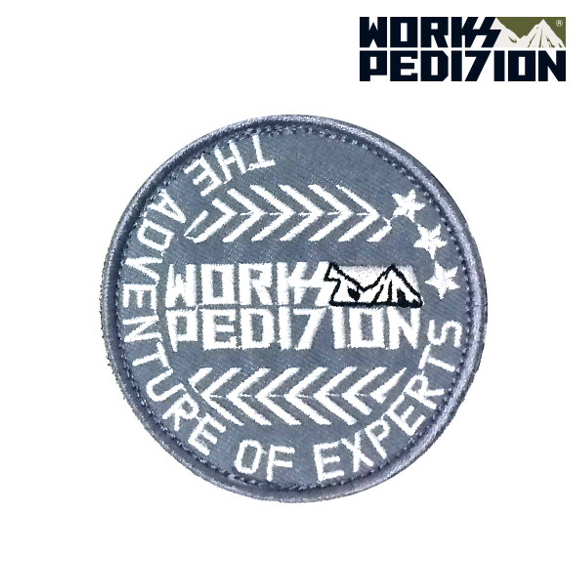웍스페디션(WORKS PEDITION) 누지 와펜/패치 서클 그레이 7cm