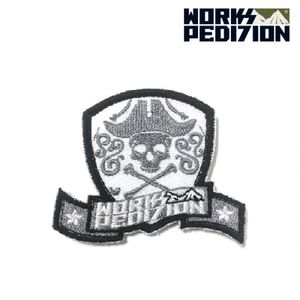 누지 와펜/패치 스컬 그레이 7.5x6cm