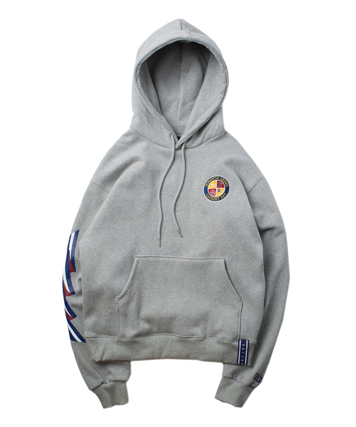 로맨틱크라운(ROMANTIC CROWN) Ceremony Tape Wide hoodie_GRAY
