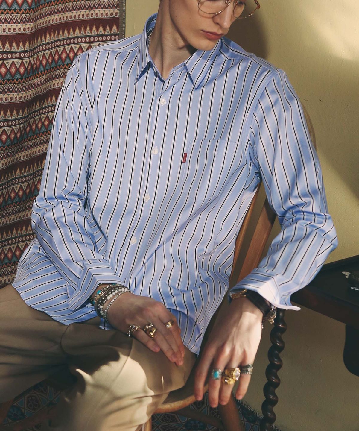 언더에어(UNDERAIR) CORENANT SHIRTS - BLUE