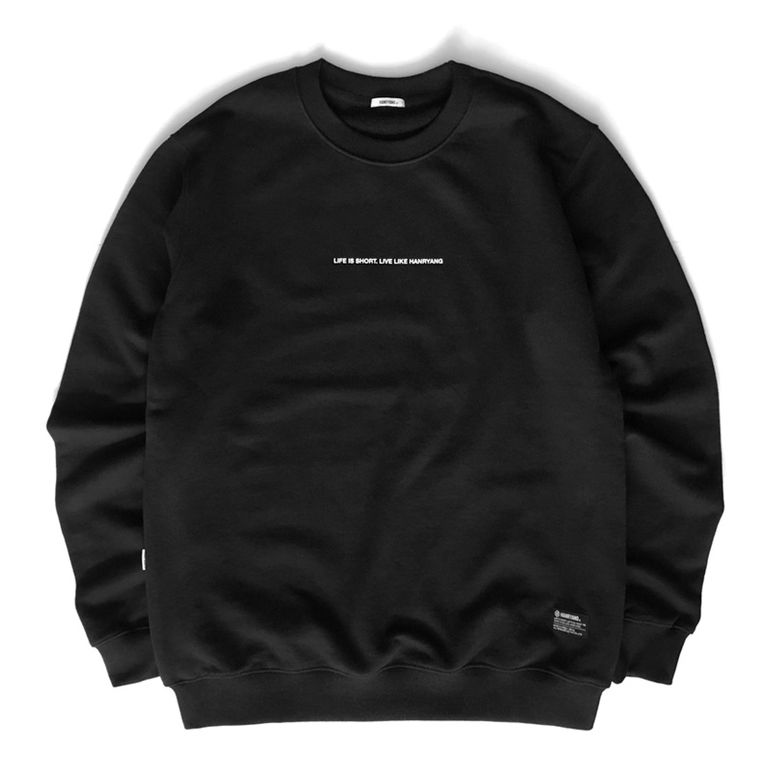 [한량] HANRYANG SLO CREWNECK HQ BLACK 쭈리 크루넥 맨투맨