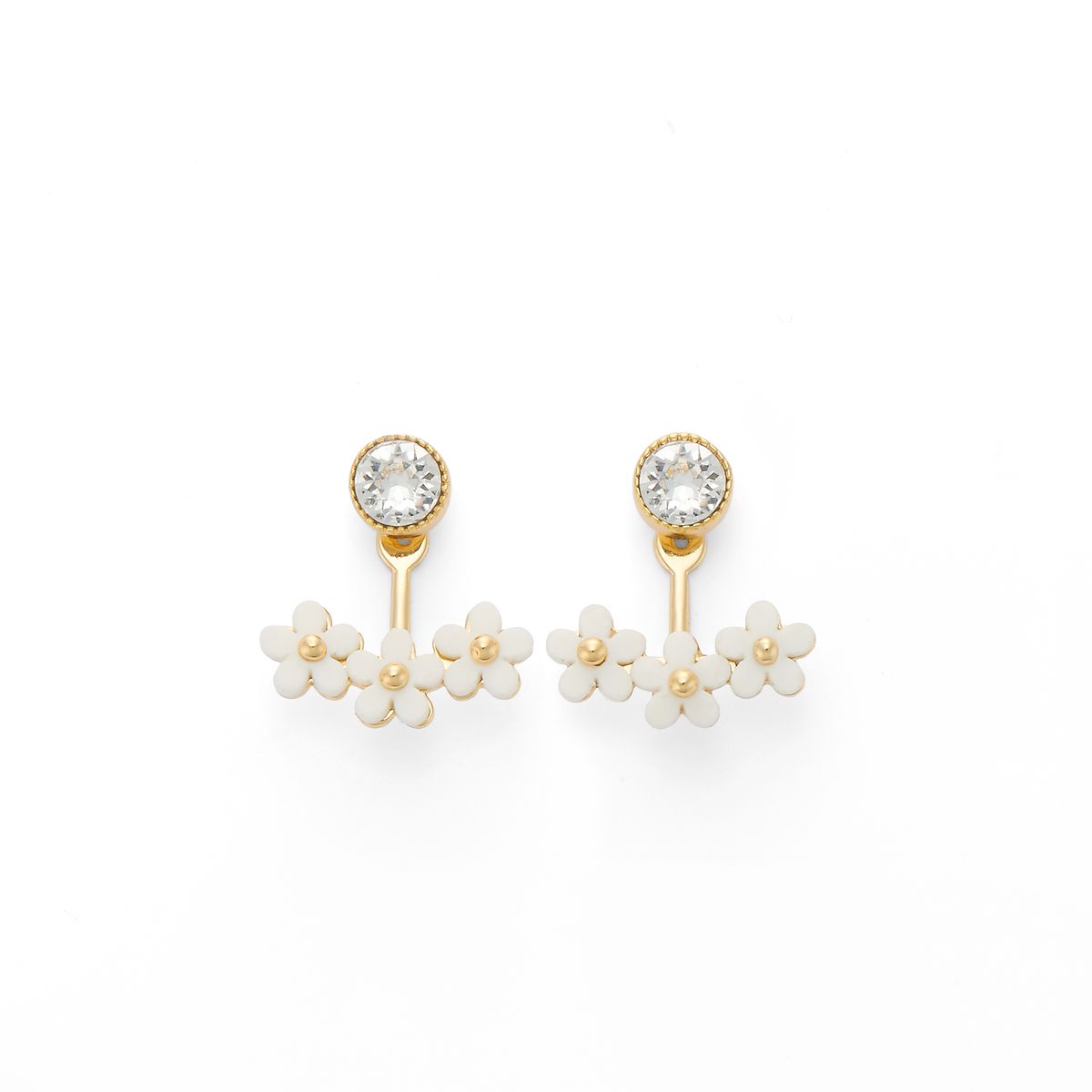 리타모니카(RITA MONICA) White Blossom 2 Way Seed Earrings [Silver Post]