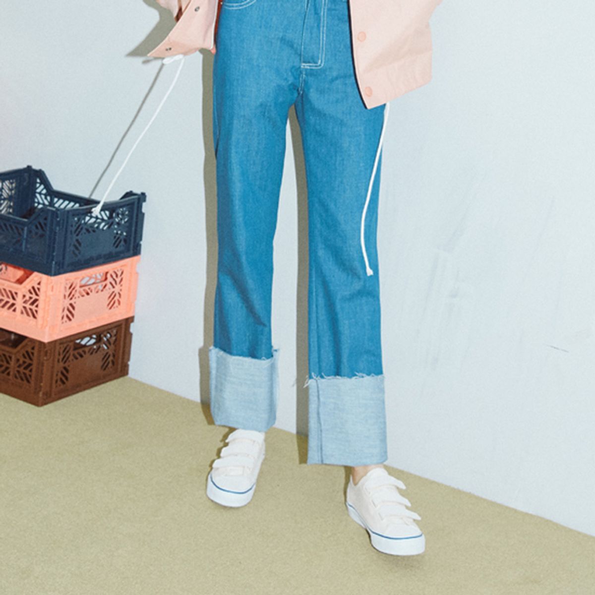 써(SER) AG1 ROLL-UP DENIM PANTS_BLUE
