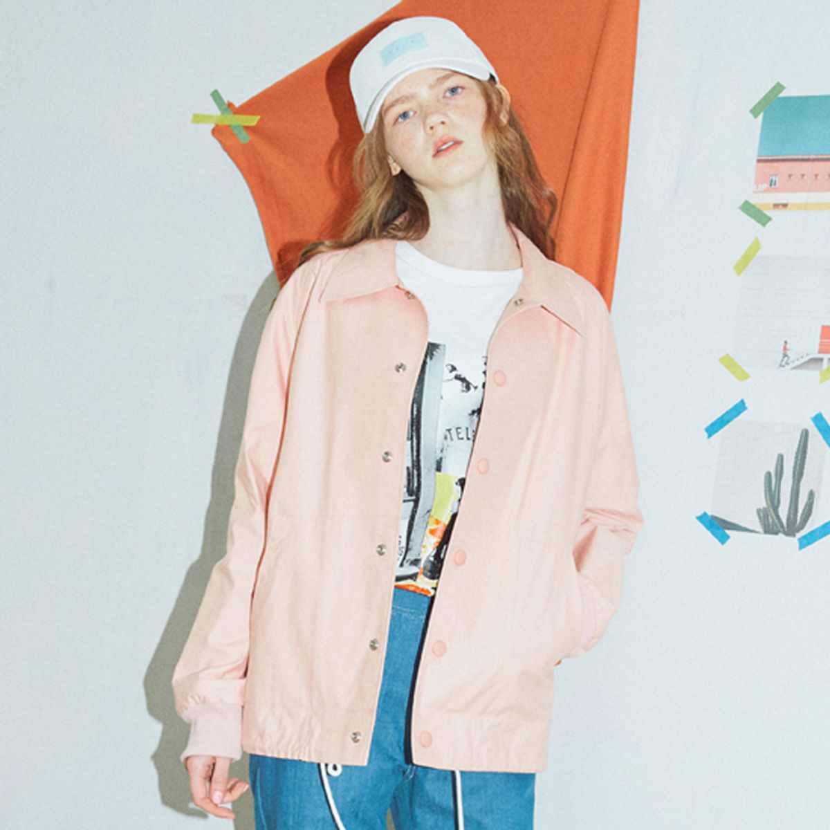 써(SER) AG1 TABLE COACH JACKET_PINK
