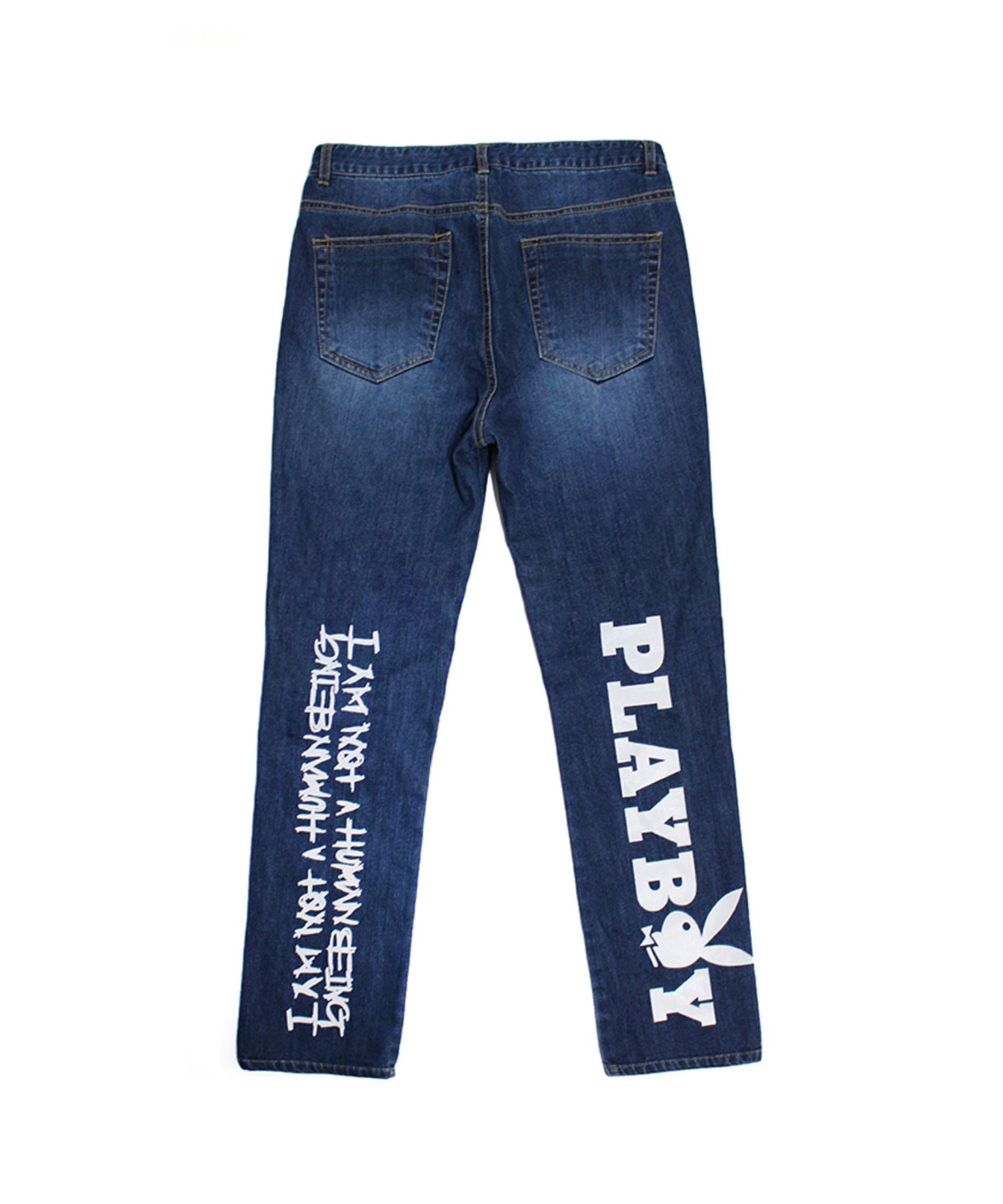 MUSINSA | I AM NOT A HUMAN BEING HBXPB Basic Logo Denim Jean