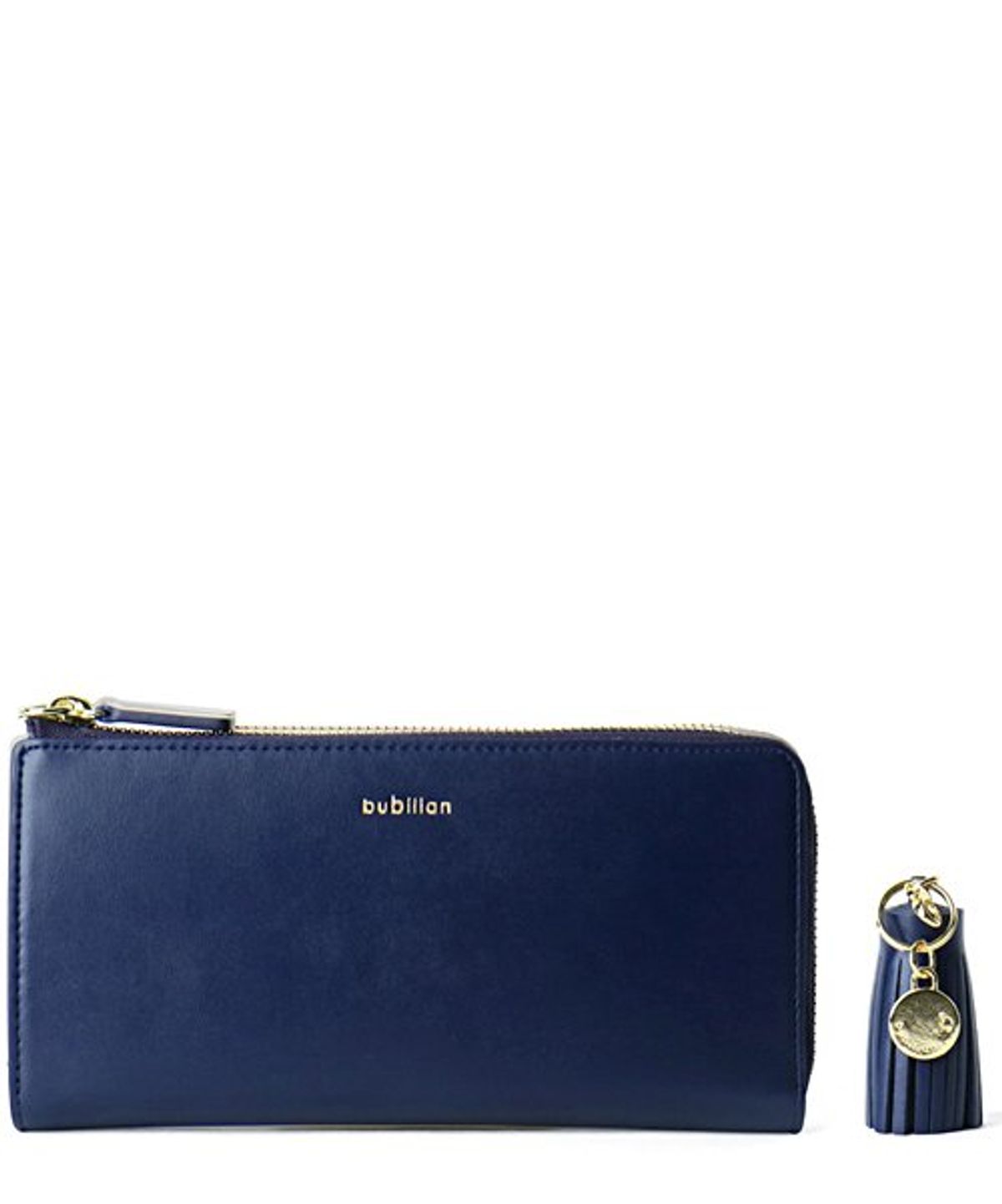 버빌리안(BUBILIAN) Leather Long Wallet -  NAVY [테슬 포함]