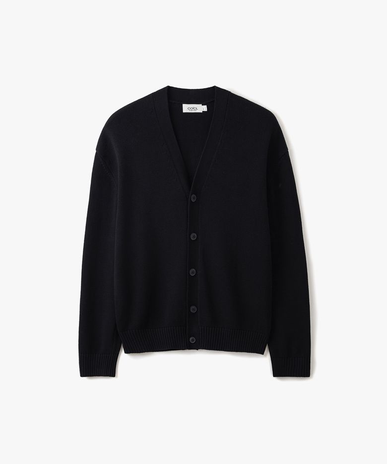 [리뉴얼ver.] 소프트 베이직 브이넥 가디건 블랙 COOSCD001BLACK