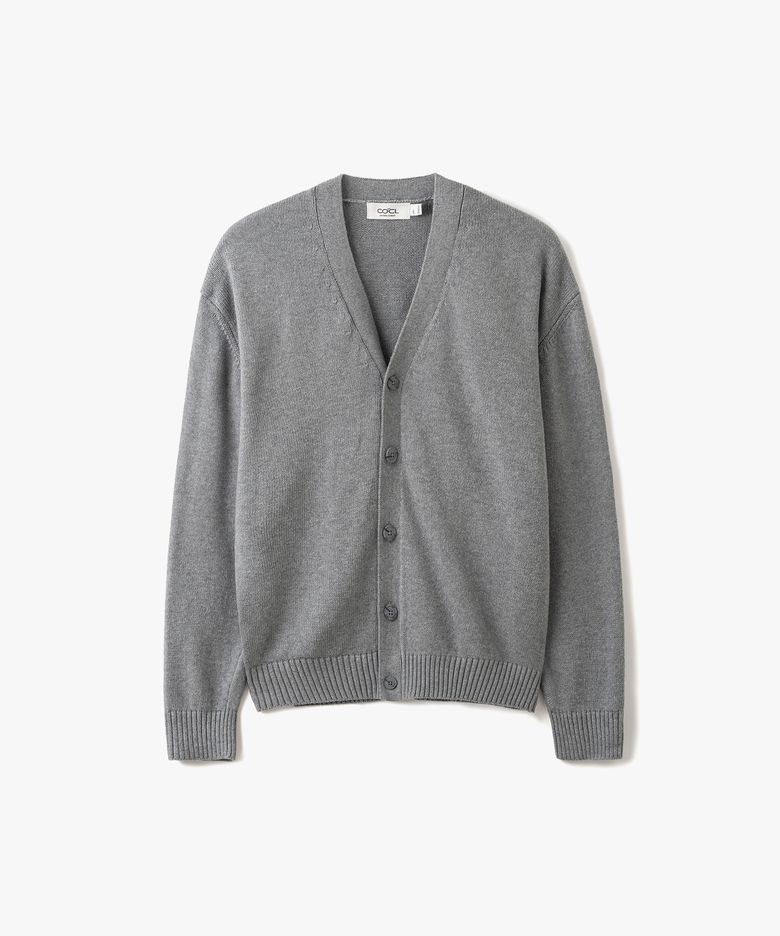 [리뉴얼ver.] 소프트 베이직 브이넥 가디건 그레이 COOSCD001GRAY
