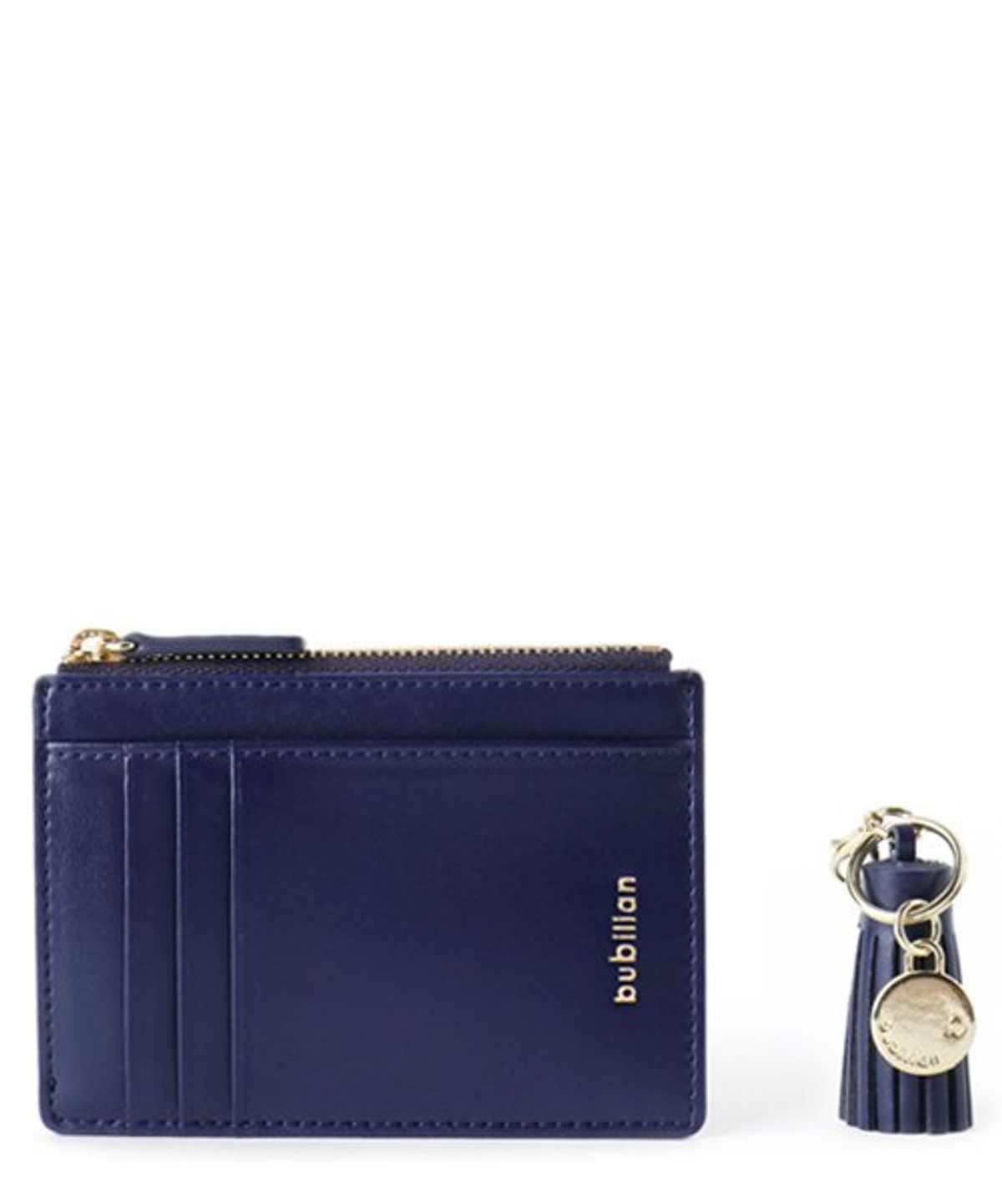 버빌리안(BUBILIAN) Leather Slim Wallet - NAVY [테슬 포함]