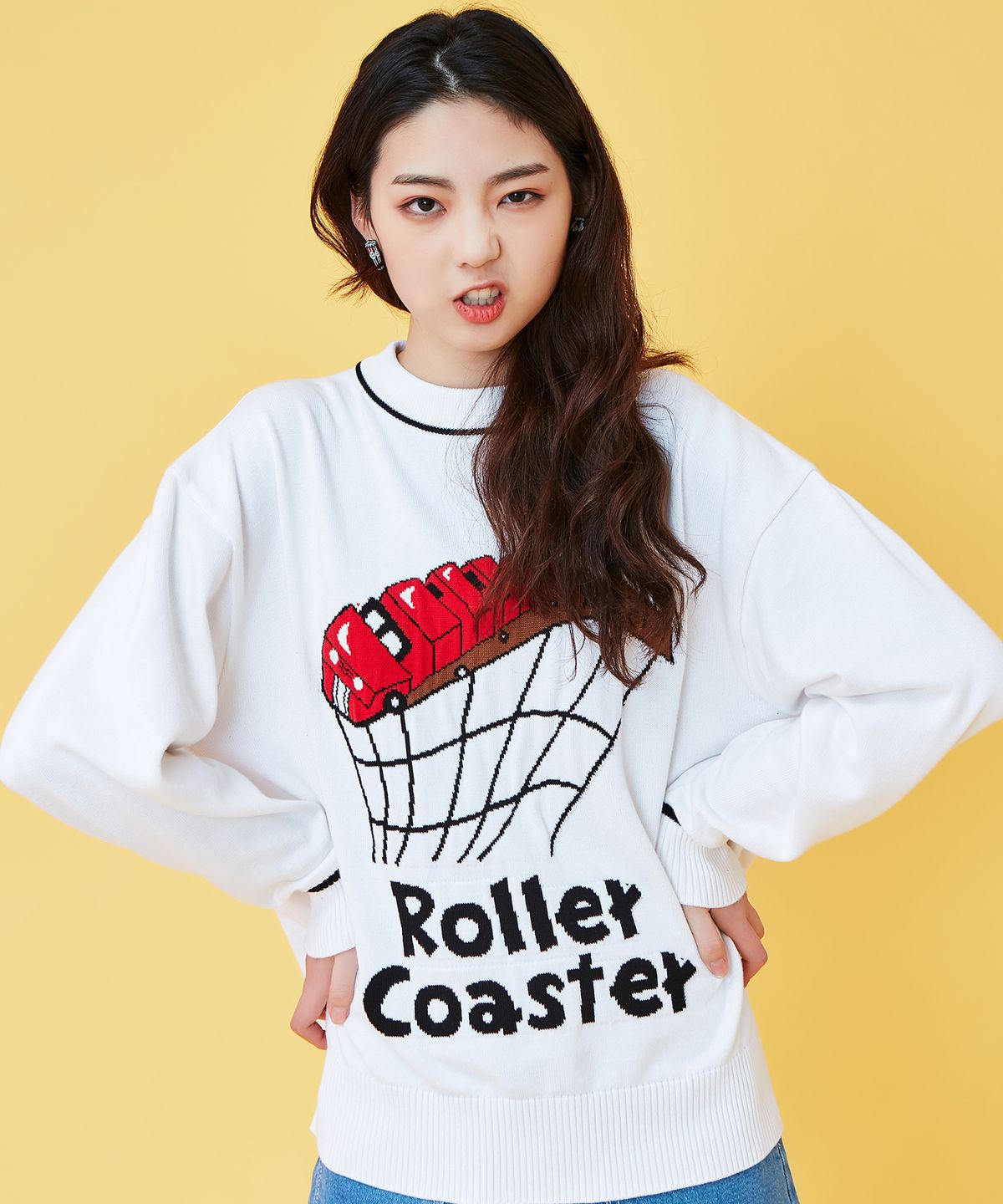 러브이즈트루(LUVISTRUE) (UNISEX)KL ROLLER KNIT_WH