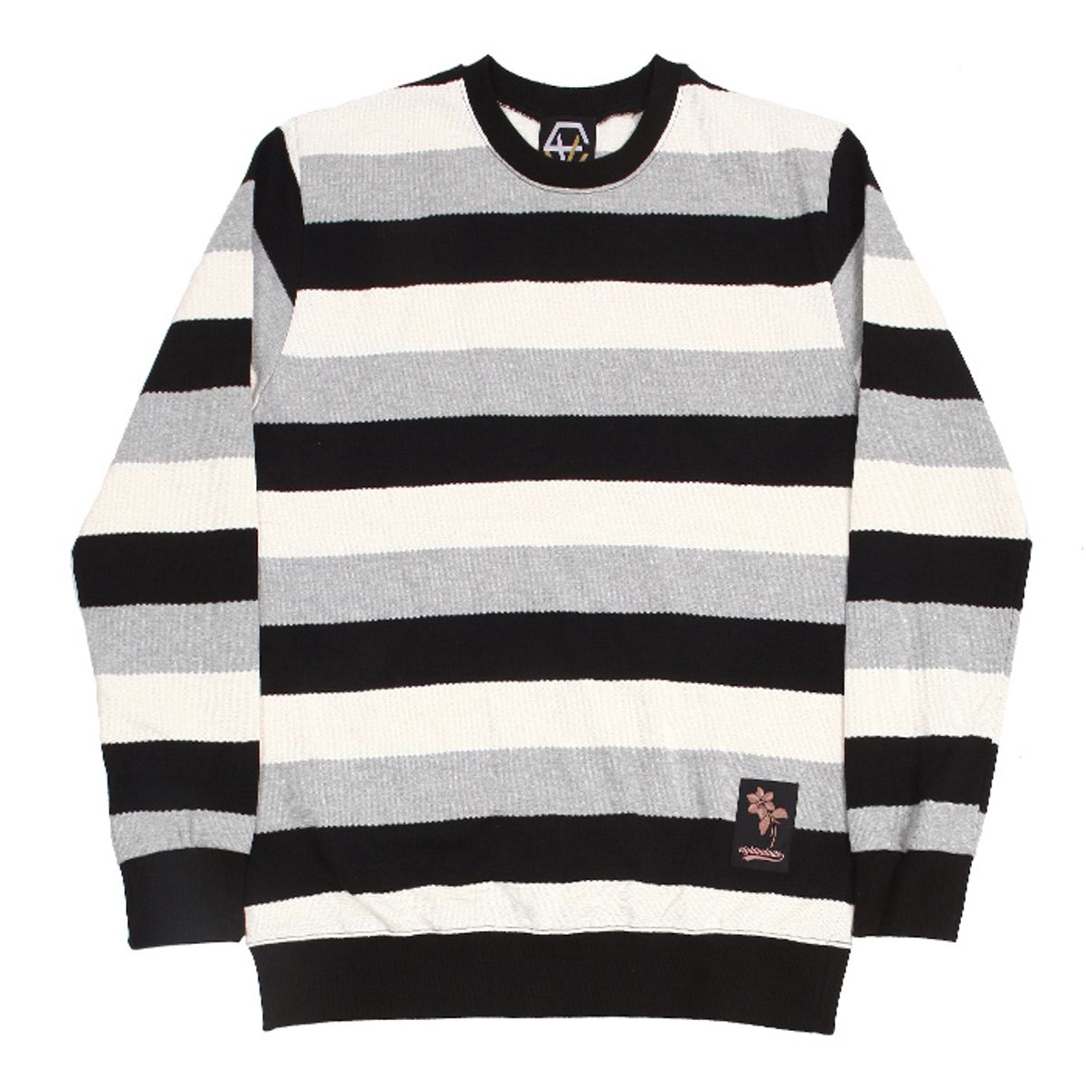 에잇볼륨(EIGHTVOLUME) EV 3Color Stripe Crewneck (Black)