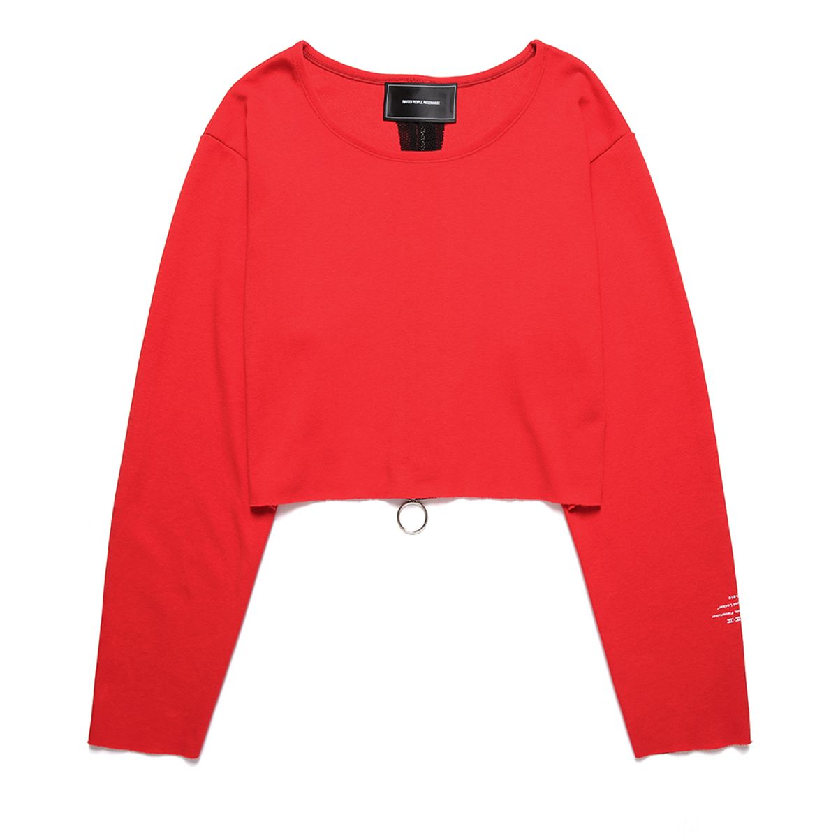 피피피(P.P.P) BACK ZIP LAYERED CROP SLEEVE (RED)