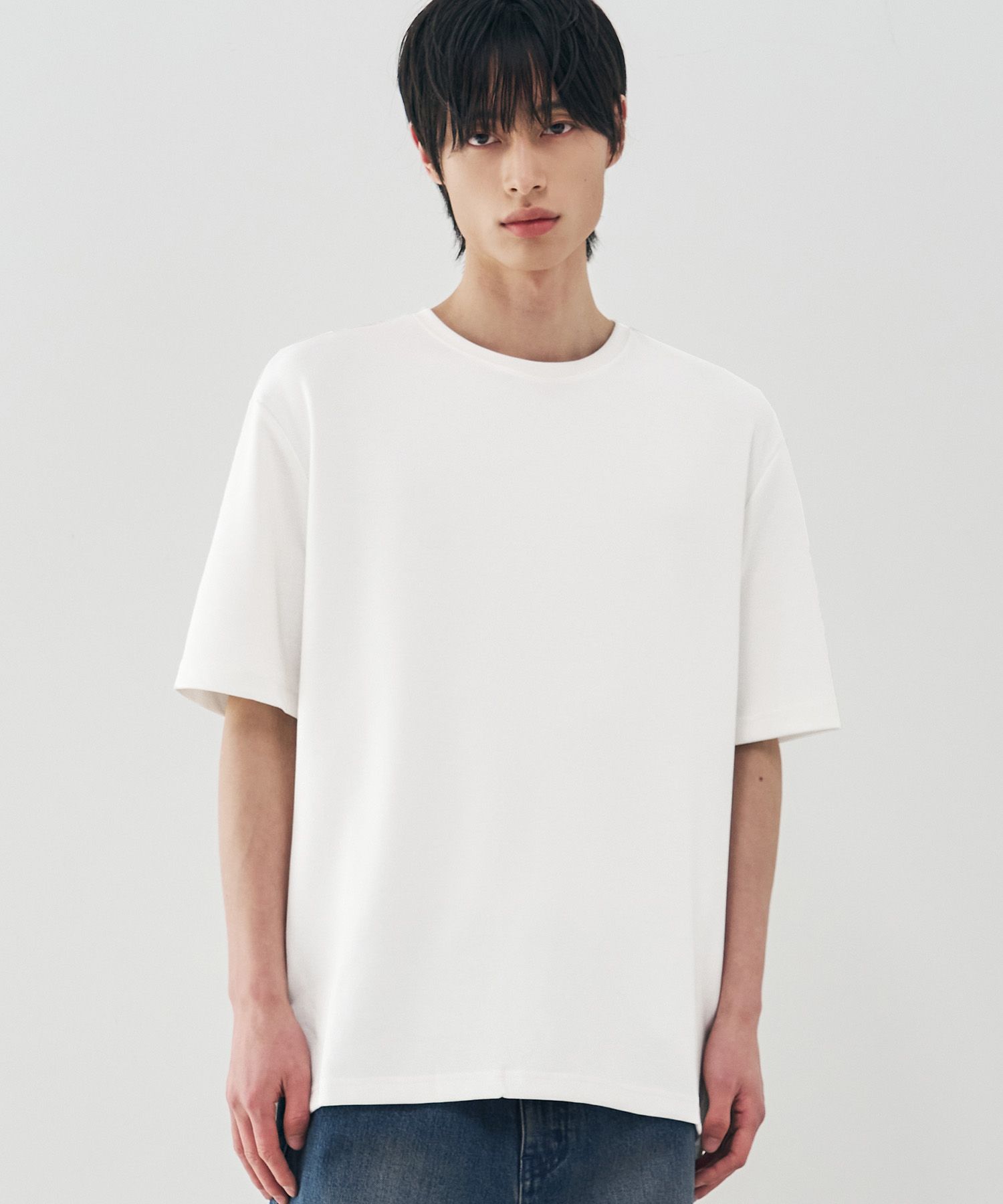 MUSINSA | DRAW FIT Essential Basic T-Shirt [OFFWHITE]
