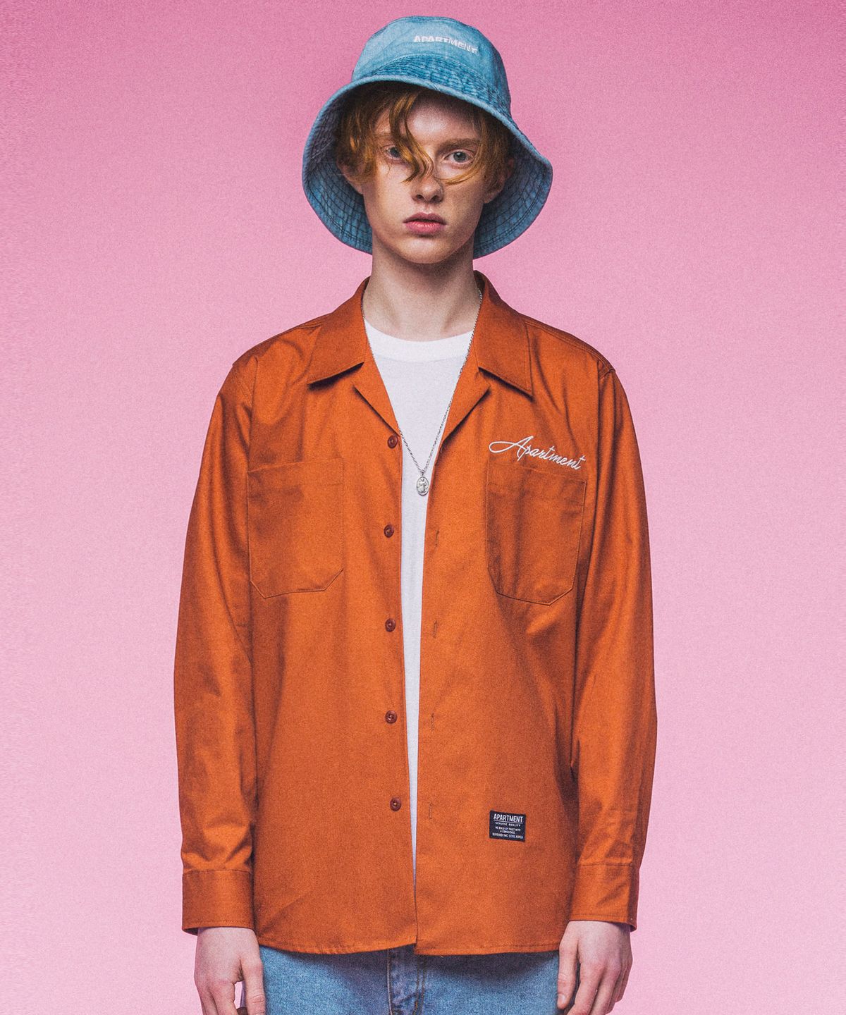 아파트먼트(APARTMENT) Basic Logo Work Shirts - Orange