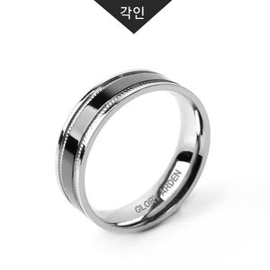 써지컬스틸 블랙포인트 반지 (각인가능) / 6 Size