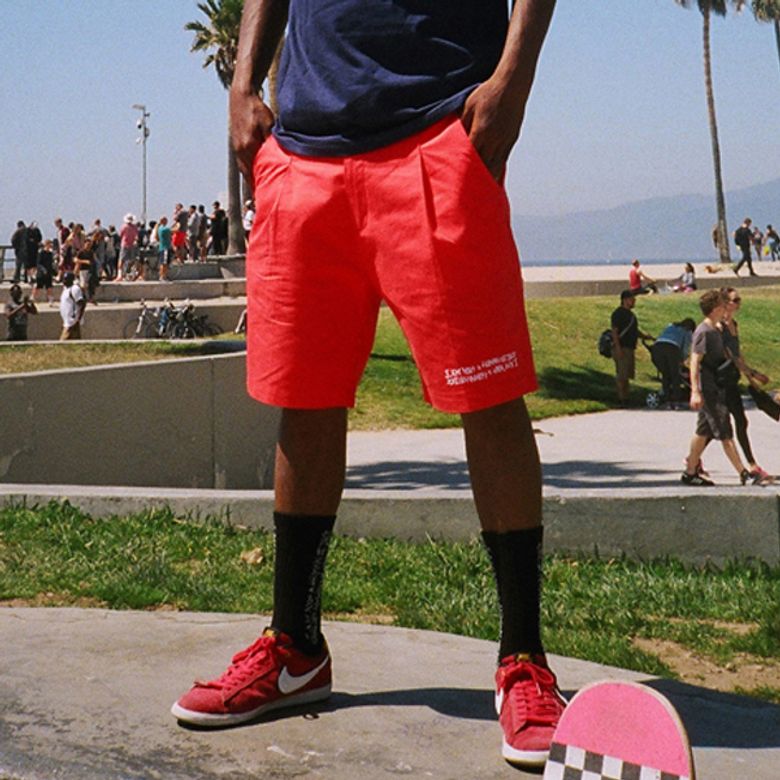 Basic Logo Shorts - Red