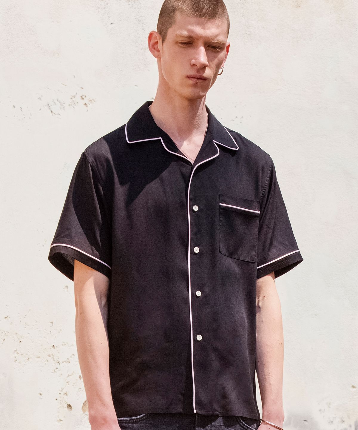로얄위(THE ROYAL 'WE) PAJAMA SHIRTS BLACK