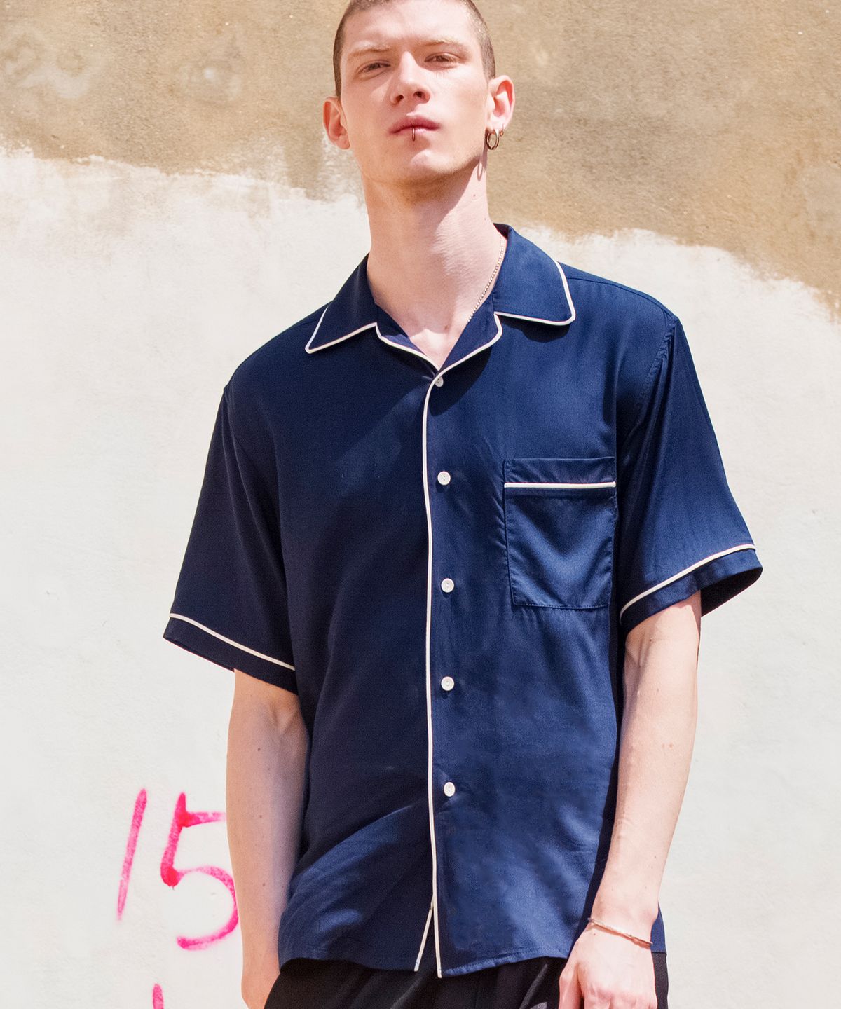로얄위(THE ROYAL 'WE) PAJAMA SHIRTS NAVY