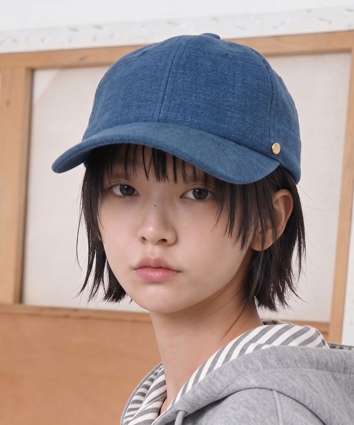 언더컨트롤 스튜디오(UNDERCONTROL STUDIO) 인디고 데님 데일리 캐주얼 남녀공용 야구모자 6PANNEL BALL CAP / JERSEY INDIGO / L DENIM
