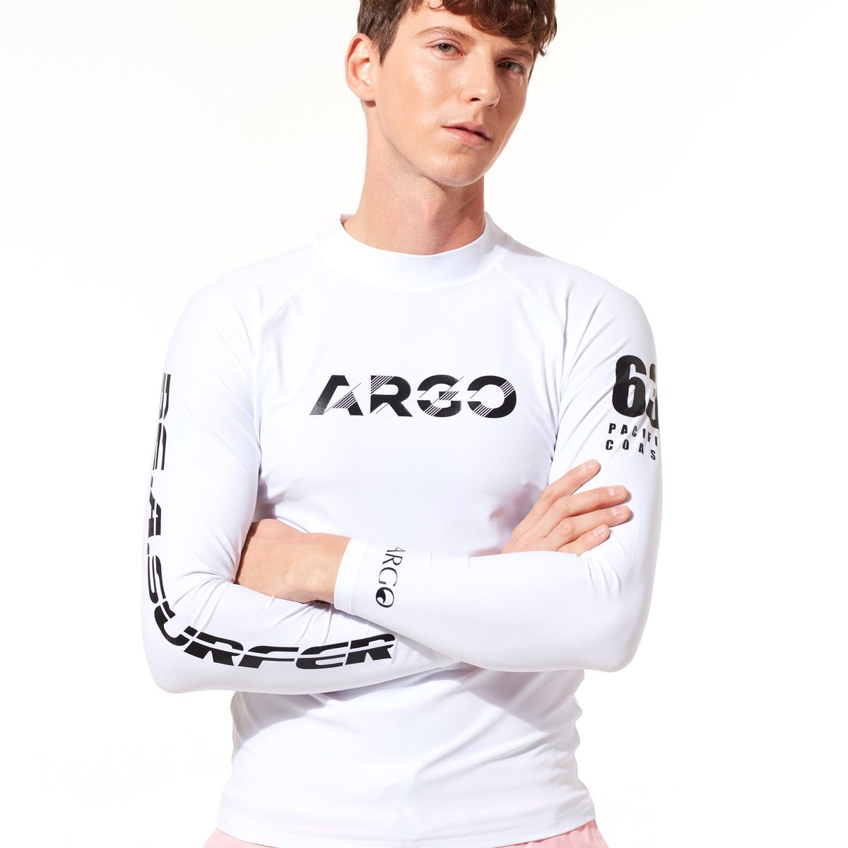 아르고(ARGO) 아르고 발보아 남성 래쉬가드 상의 화이트