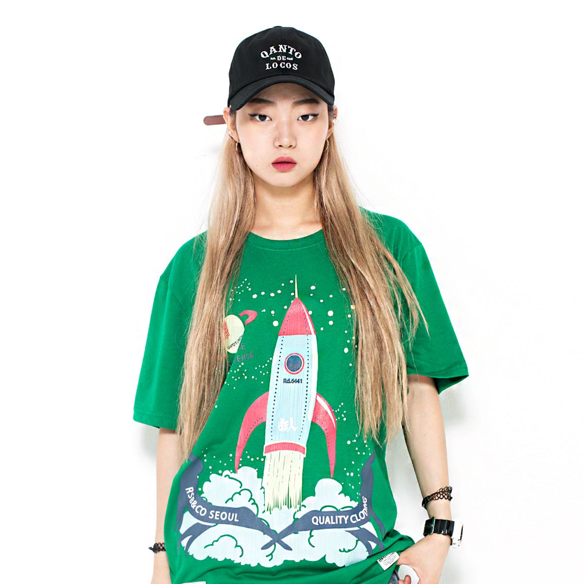 콴토데로코스(QANTO DE LOCOS) ROCKET_TEE_GREEN