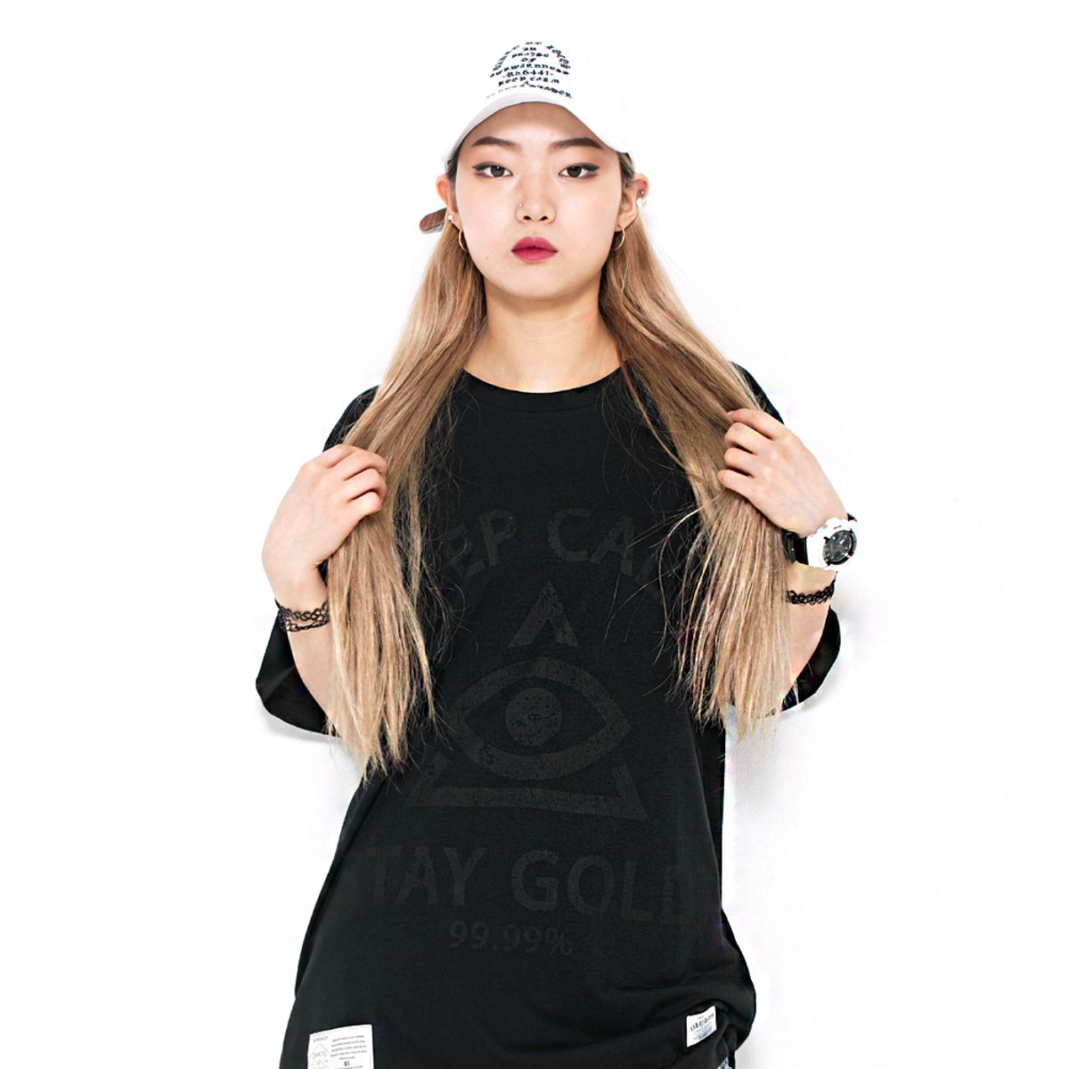 콴토데로코스(QANTO DE LOCOS) STAY GOLD_TEE_BLACK