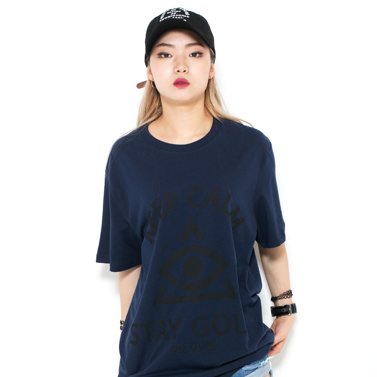 콴토데로코스(QANTO DE LOCOS) STAY GOLD_TEE_NAVY