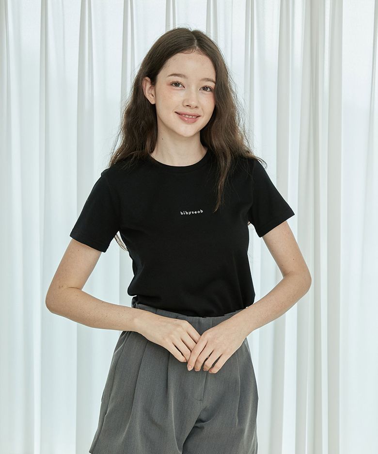 타이트 로고 티셔츠 블랙 [T42]