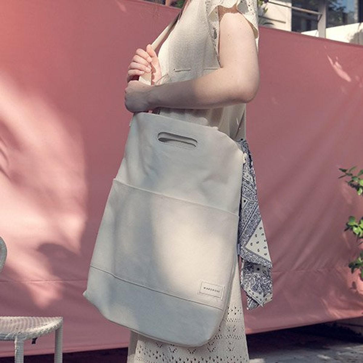 와드로브(WARDROBE) SHOPPER ECO BAG_WHITE