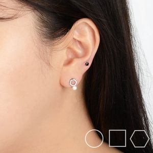 써지컬스틸 진주 도형귀걸이 / GME-012 / 3 Type