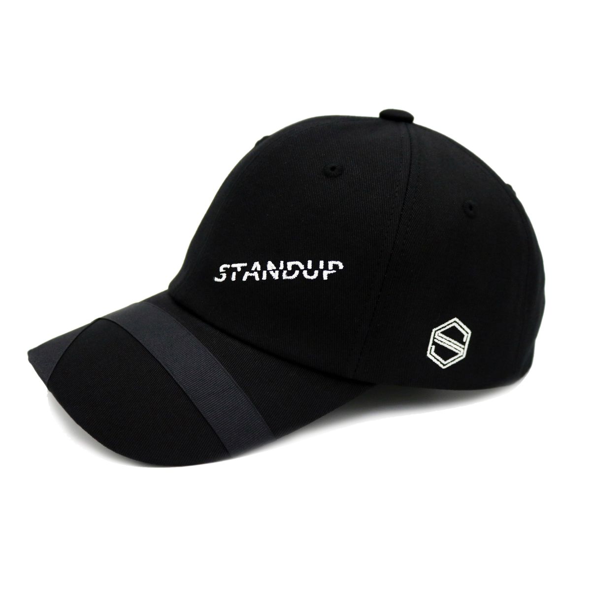 스탠드업(STANDUP) 바이저밴드 블랙 볼캡(레귤러핏)
