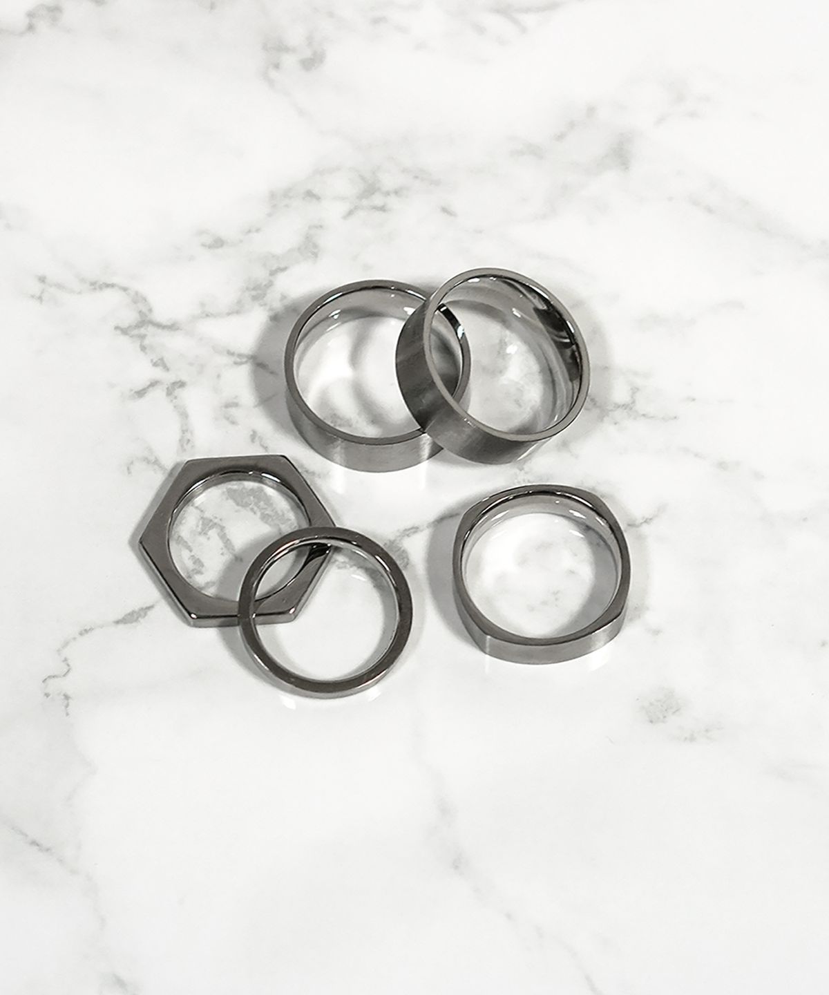 원이너프(ONE ENOUGH) Surgical Steel Enough Set Rings For Men