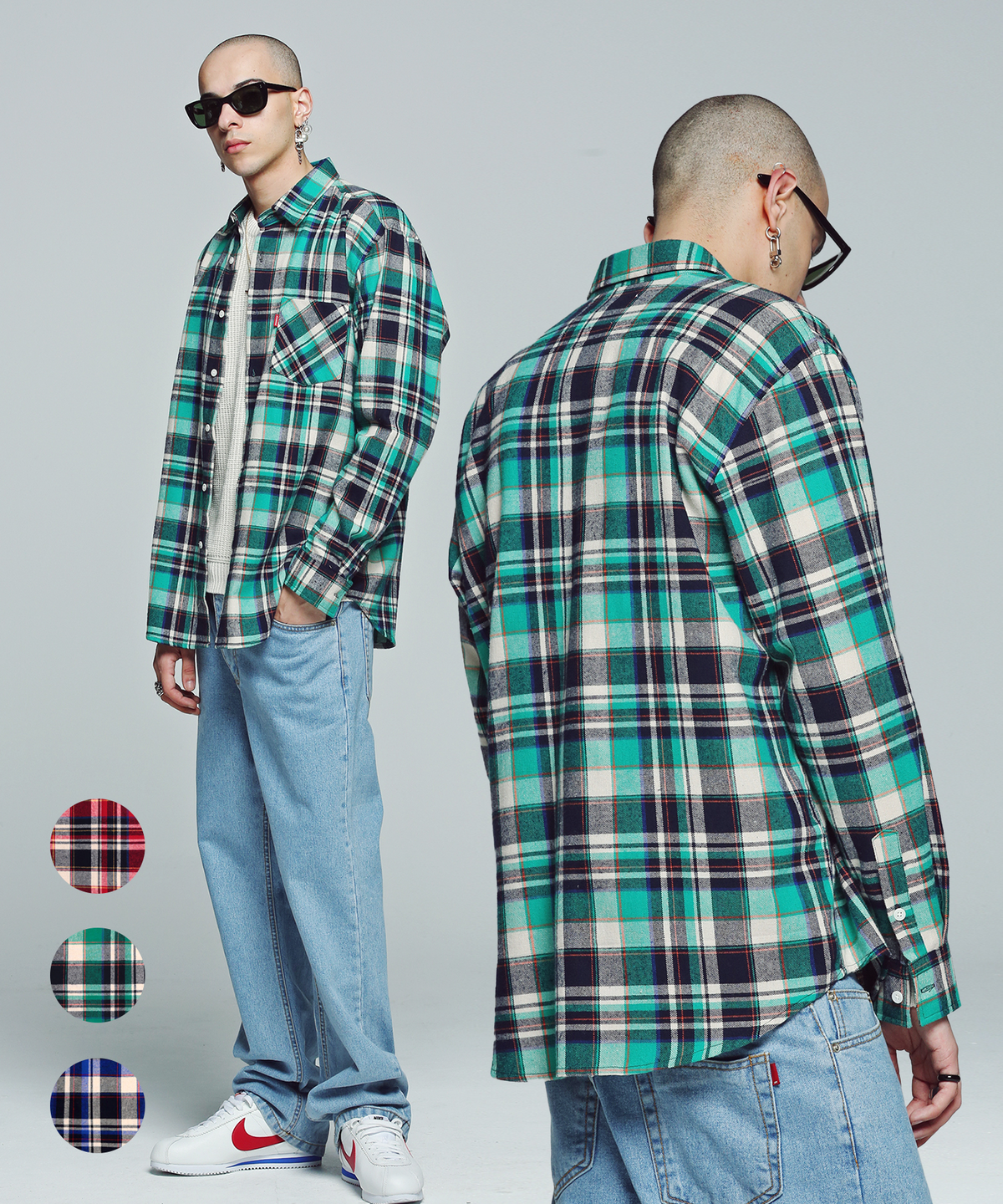 언더에어(UNDERAIR) [세미오버핏] PLATONIC LOVE CHECK SHIRTS (3 COLOR)
